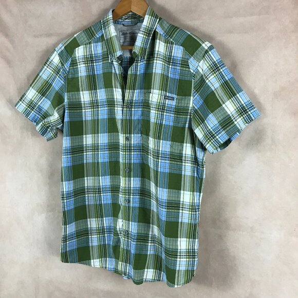 Men's EDDIE BAUER Pack It Tech Seersucker Button-Down Shirt MEDIUM - Picture 2 of 7